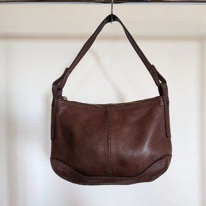 brown leather Fossil hobo bag